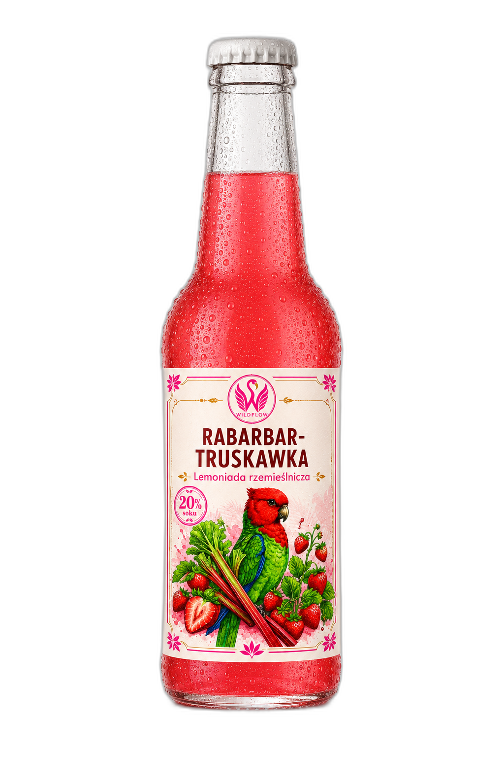 Butelka WildFlow Rabarbar Truskawka